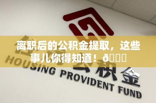 利辛离职后的公积金提取,这些事儿你得知道!😎 利辛离职后的公积金提取,这些事儿你得知道!😎